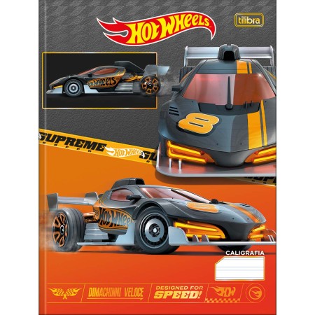 Foto ilustrativa Caderno de Caligrafia Brochura Capa Dura Hot Wheels 40 Folhas