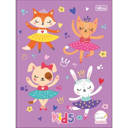 Foto ilustrativa Caderno de Caligrafia Brochura Capa Dura Kids Feminino 40 Folhas