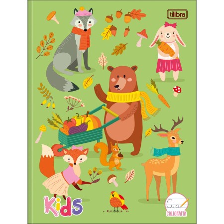 Foto ilustrativa Caderno de Caligrafia Brochura Capa Dura Kids Feminino 40 Folhas