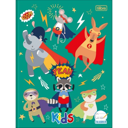 Foto ilustrativa Caderno de Caligrafia Brochura Capa Dura Kids Masculino 40 Folhas