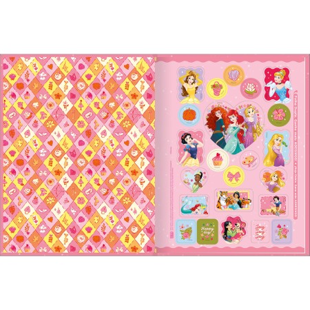 Foto ilustrativa Caderno de Caligrafia Brochura Capa Dura Princesas 40 Folhas
