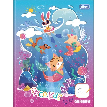Foto ilustrativa Caderno de Caligrafia Brochura Capa Dura Spice Kids Feminino 40 Folhas
