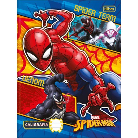 Foto ilustrativa Caderno de Caligrafia Brochura Capa Dura Spider-Man 40 Folhas