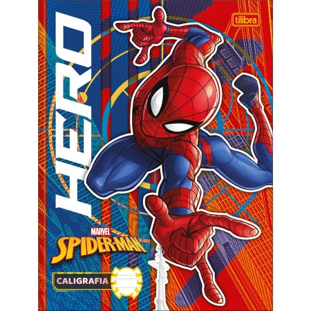 Foto ilustrativa Caderno de Caligrafia Brochura Capa Dura Spider-Man 40 Folhas