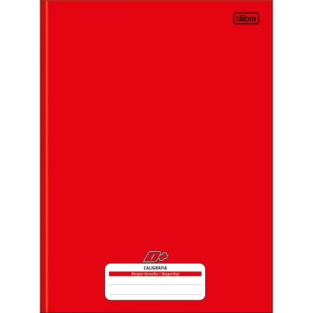 Foto ilustrativa Caderno de Caligrafia Brochura Capa Dura Universitário D+ Vermelho 96 Folhas