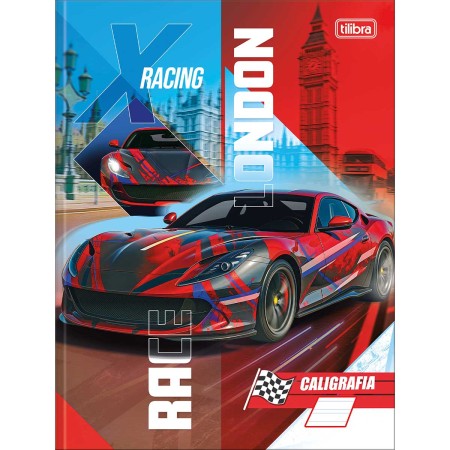 Foto ilustrativa Caderno de Caligrafia Brochura Capa Dura X-Racing 40 Folhas