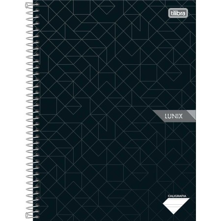 Foto ilustrativa Caderno de Caligrafia Espiral Capa Dura Universitário Lunix 80 Folhas
