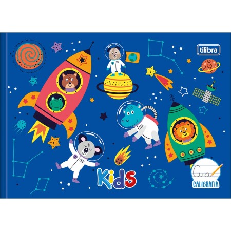 Foto ilustrativa Caderno de Caligrafia Horizontal Brochura Capa Dura Kids 40 Folhas