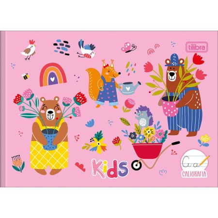 Foto ilustrativa Caderno de Caligrafia Horizontal Brochura Capa Dura Kids 40 Folhas