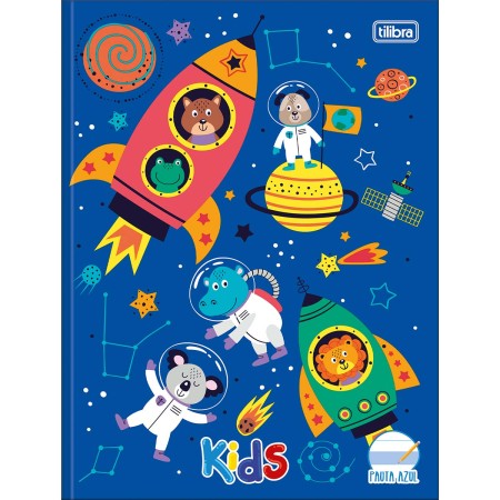 Foto ilustrativa Caderno de Caligrafia Pauta Azul Brochura Capa Dura Kids 40 Folhas
