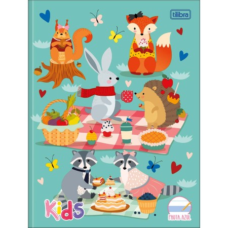 Foto ilustrativa Caderno de Caligrafia Pauta Azul Brochura Capa Dura Kids 40 Folhas