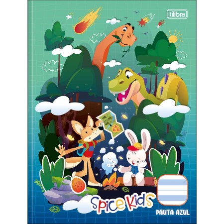 Foto ilustrativa Caderno de Caligrafia Pauta Azul Brochura Capa Dura Spice Kids 40 Folhas