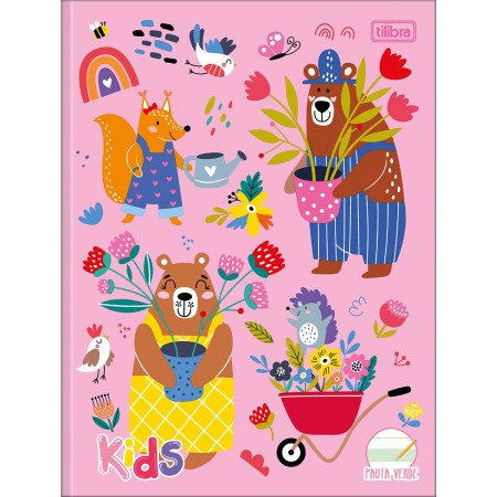 Foto ilustrativa Caderno de Caligrafia Pauta Verde Brochura Capa Dura Kids 40 Folhas