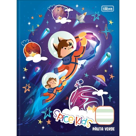 Foto ilustrativa Caderno de Caligrafia Pauta Verde Brochura Capa Dura Spice Kids 40 Folhas