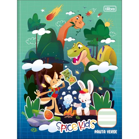 Foto ilustrativa Caderno de Caligrafia Pauta Verde Brochura Capa Dura Spice Kids 40 Folhas