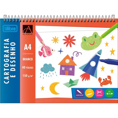 Foto ilustrativa Caderno de Cartografia e Desenho A4 Espiral ao Alto Capa Dura Académie 40 Folhas