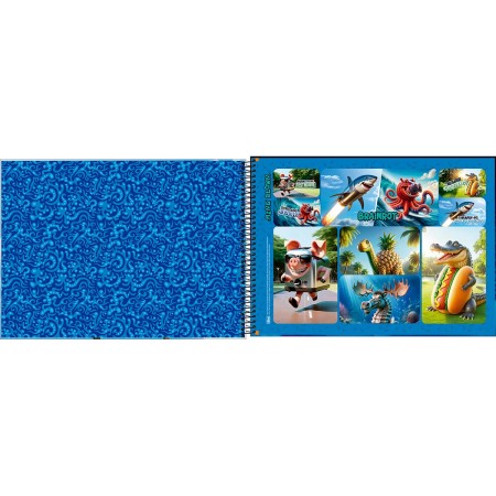 Foto ilustrativa Caderno de Cartografia e Desenho Espiral Capa Dura 4-Fun 80 Folhas