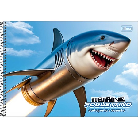 Foto ilustrativa Caderno de Cartografia e Desenho Espiral Capa Dura 4-Fun 80 Folhas