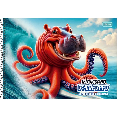 Foto ilustrativa Caderno de Cartografia e Desenho Espiral Capa Dura 4-Fun 80 Folhas