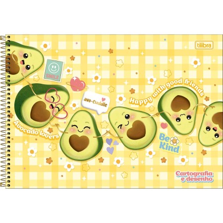 Foto ilustrativa Caderno de Cartografia e Desenho Espiral Capa Dura Abacute 80 Folhas