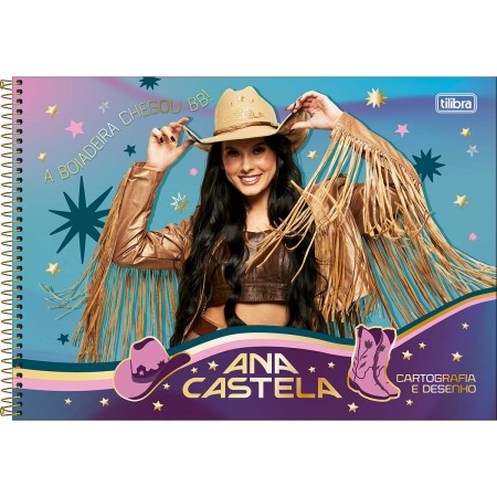 Foto ilustrativa Caderno de Cartografia e Desenho Espiral Capa Dura Ana Castela 80 Folhas