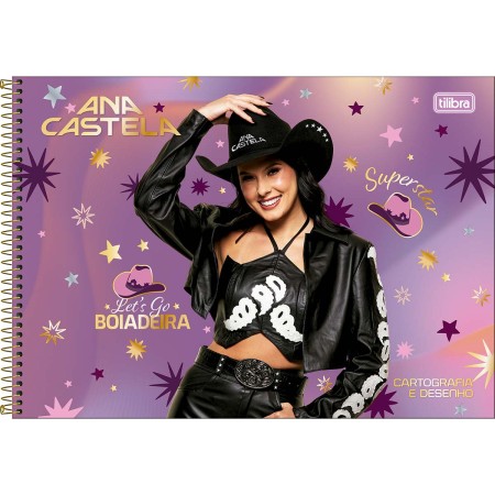 Foto ilustrativa Caderno de Cartografia e Desenho Espiral Capa Dura Ana Castela 80 Folhas