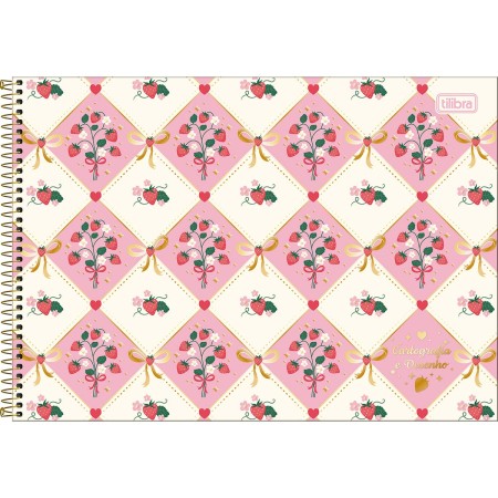 Foto ilustrativa Caderno de Cartografia e Desenho Espiral Capa Dura Be Berry! 80 Folhas