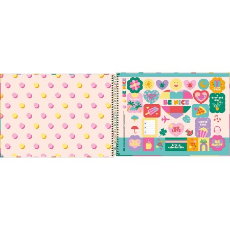 Foto ilustrativa Caderno de Cartografia e Desenho Espiral Capa Dura Be Nice 80 Folhas