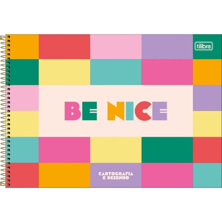 Foto ilustrativa Caderno de Cartografia e Desenho Espiral Capa Dura Be Nice 80 Folhas