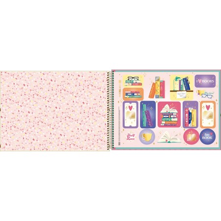 Foto ilustrativa Caderno de Cartografia e Desenho Espiral Capa Dura Bookland 80 Folhas