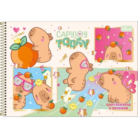 Foto ilustrativa Caderno de Cartografia e Desenho Espiral Capa Dura Capyclub 80 Folhas