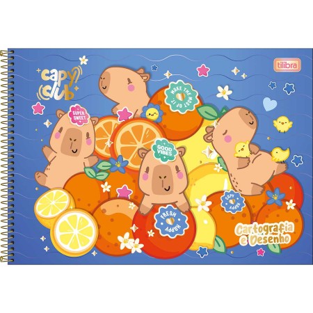 Foto ilustrativa Caderno de Cartografia e Desenho Espiral Capa Dura Capyclub 80 Folhas