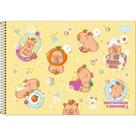 Foto ilustrativa Caderno de Cartografia e Desenho Espiral Capa Dura Capyclub 80 Folhas