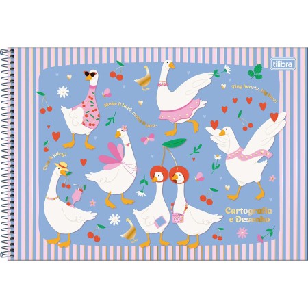 Foto ilustrativa Caderno de Cartografia e Desenho Espiral Capa Dura Cindy 80 Folhas