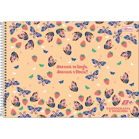 Foto ilustrativa Caderno de Cartografia e Desenho Espiral Capa Dura D+ Feminino 96 Folhas
