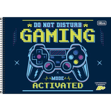 Foto ilustrativa Caderno de Cartografia e Desenho Espiral Capa Dura D+ Masculino 96 Folhas