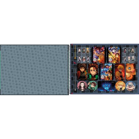 Foto ilustrativa Caderno de Cartografia e Desenho Espiral Capa Dura Demon Slayer 80 Folhas