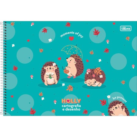 Foto ilustrativa Caderno de Cartografia e Desenho Espiral Capa Dura Holly 80 Folhas