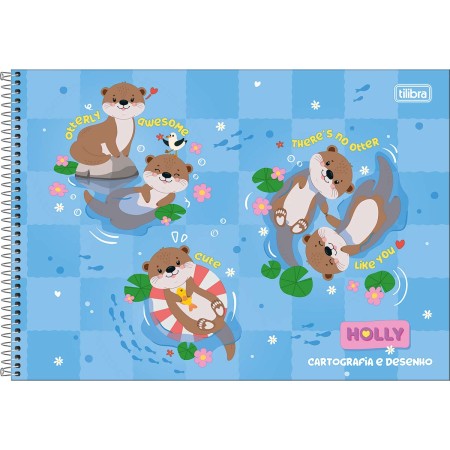 Foto ilustrativa Caderno de Cartografia e Desenho Espiral Capa Dura Holly 80 Folhas