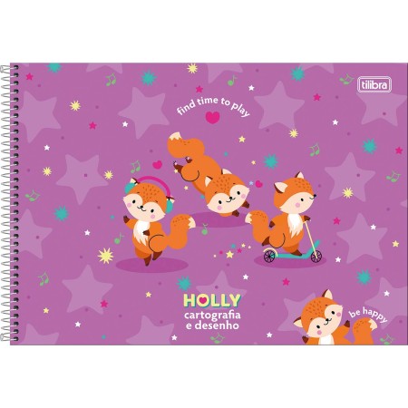 Foto ilustrativa Caderno de Cartografia e Desenho Espiral Capa Dura Holly 80 Folhas