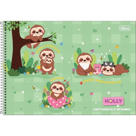 Foto ilustrativa Caderno de Cartografia e Desenho Espiral Capa Dura Holly 80 Folhas