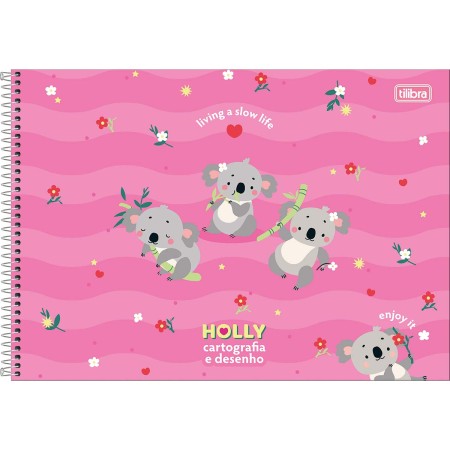 Foto ilustrativa Caderno de Cartografia e Desenho Espiral Capa Dura Holly 80 Folhas
