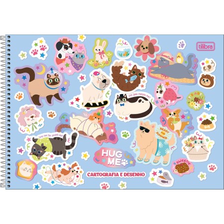 Foto ilustrativa Caderno de Cartografia e Desenho Espiral Capa Dura Hug Me 80 Folhas