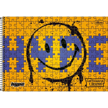 Foto ilustrativa Caderno de Cartografia e Desenho Espiral Capa Dura Hype 80 Folhas