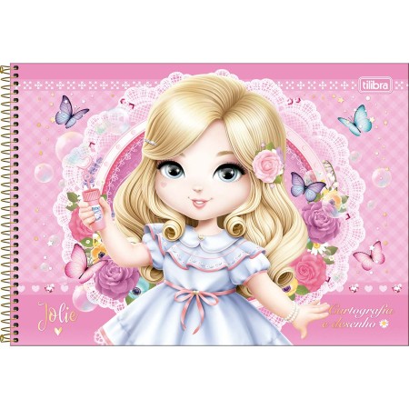 Foto ilustrativa Caderno de Cartografia e Desenho Espiral Capa Dura Jolie 80 Folhas