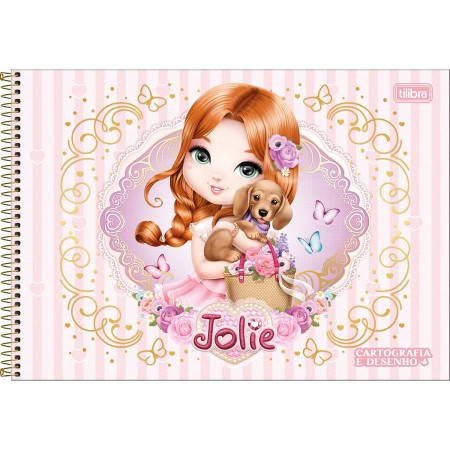 Foto ilustrativa Caderno de Cartografia e Desenho Espiral Capa Dura Jolie 80 Folhas