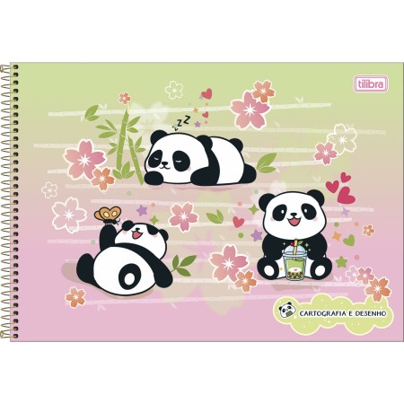 Foto ilustrativa Caderno de Cartografia e Desenho Espiral Capa Dura Lovely Friend 80 Folhas