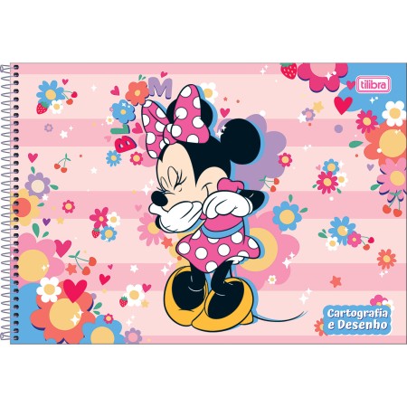 Foto ilustrativa Caderno de Cartografia e Desenho Espiral Capa Dura Minnie 80 Folhas