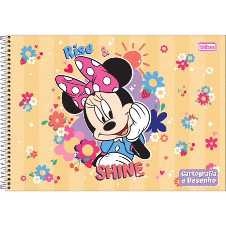 Foto ilustrativa Caderno de Cartografia e Desenho Espiral Capa Dura Minnie 80 Folhas
