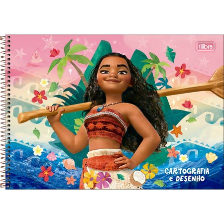 Foto ilustrativa Caderno de Cartografia e Desenho Espiral Capa Dura Moana 80 Folhas